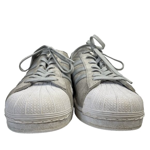 Adidas Superstar Athletic Shoes Mens 10 Gray Suede Low Shell Top Sneakers Skater - Picture 3 of 9